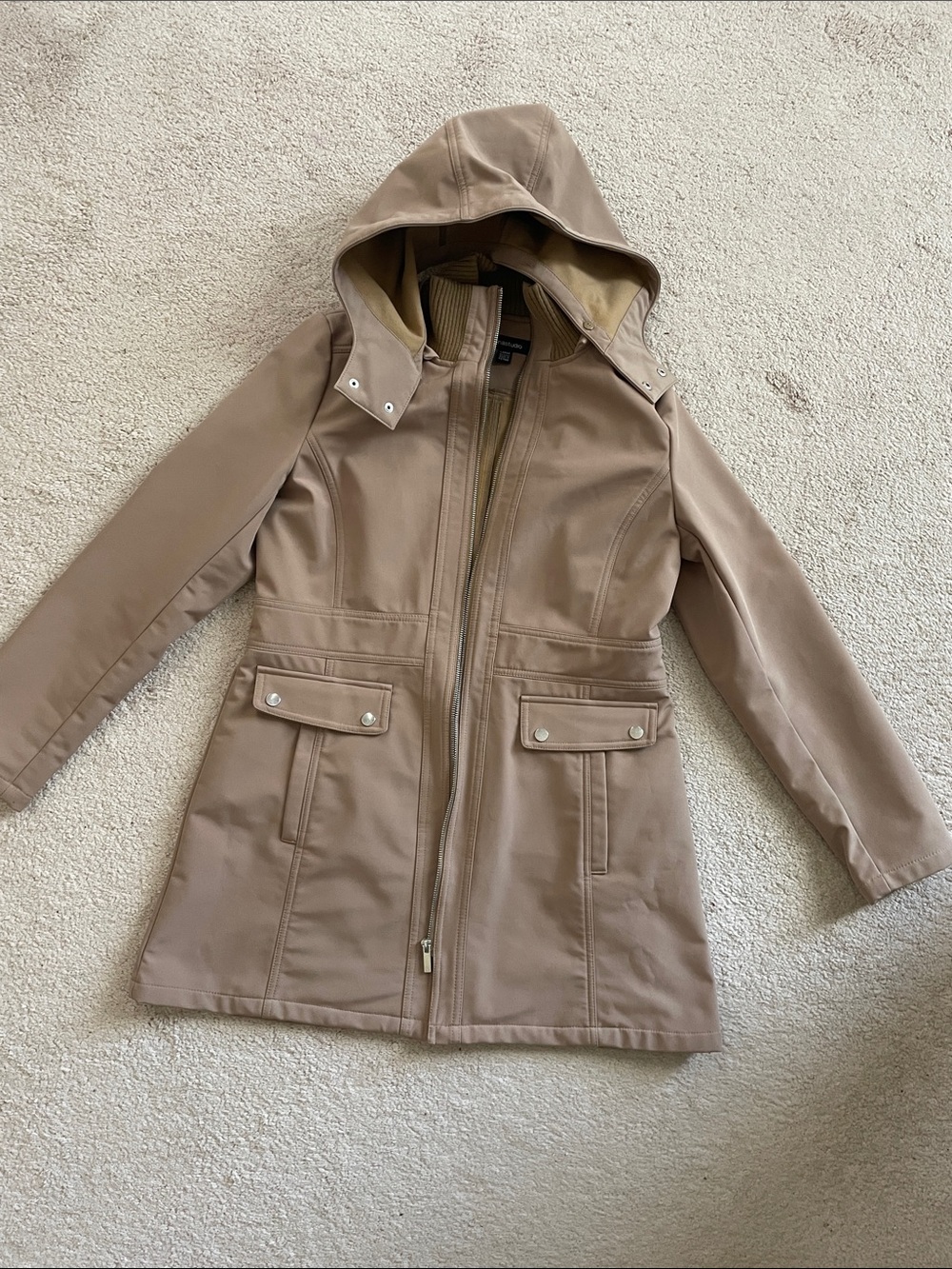 Siena Studio Taupe Hooded Trench Coat